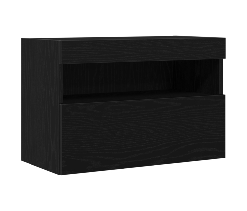 Mueble para TV  con luces LED Negro Roble 60x30x40 cm