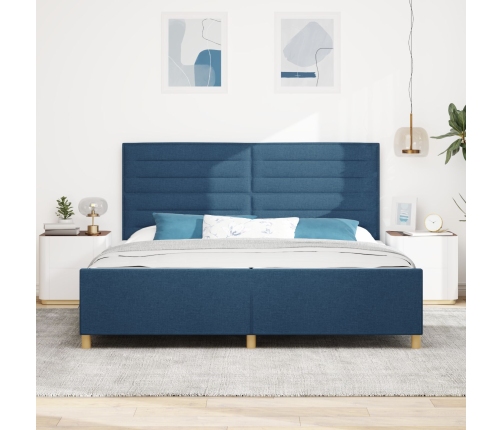 Estructura de Cama  Azul 200x200 cm Tela