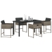 Conjunto de Comedor de Jardín de 5 Piezas con Cojines Gris Ratan PE