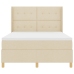 Cama Box Spring  con colchón y LED Crema 160x200 cm Tela