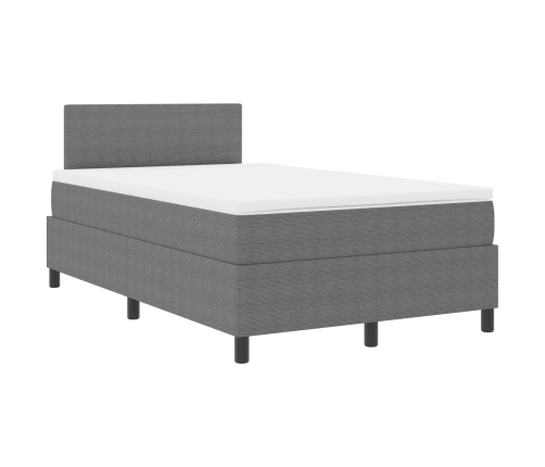 Cama con Box Spring con Colchón Gris Claro 120x200 cm Tela de Pana