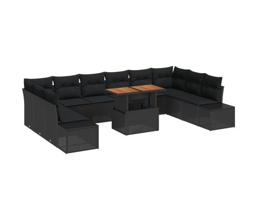 Conjunto de Sofá de Jardín  Conjunto de 11 Negro Ratán