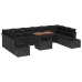 Conjunto de Sofá de Jardín  Conjunto de 11 Negro Ratán