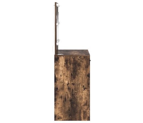 Tocador  con Luces LED Roble Ahumado 78.5x41x135 cm