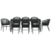 Set de comedor de jardín  de 9 piezas negro de poliratán