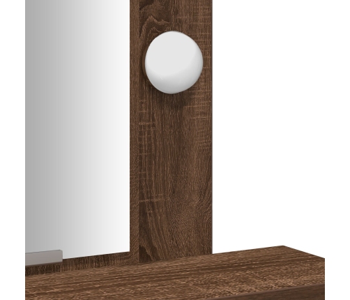 Mesa de Tocador  con Luces LED Madera de Fresno 50x41x140 cm