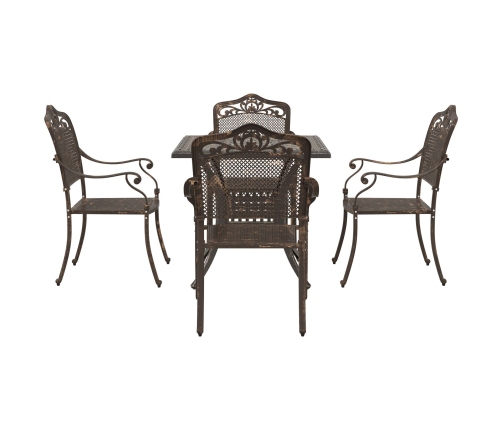 Juego de Comedor para Jardín de 5 Piezas de Aluminio Fundido