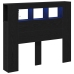 Cabecero de Almacenamiento  con Luces LED Roble Negro 120x18,5x103,5 cm