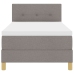 Cama Box Spring  con Colchón y LED Taupe 100x200 cm Tela