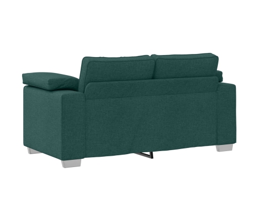 Conjunto de sofá de 2 piezas con cojines en tela verde oscuro