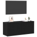 Gabinete de pared para TV  Negro Roble 100x30x41 cm Madera engineered