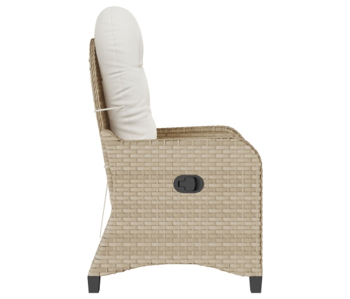 Sillón Recliner con Cojín Beige de Poliratán