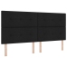 Cama con base de muelles  con colchón y LED Negro 200x200 cm Tela