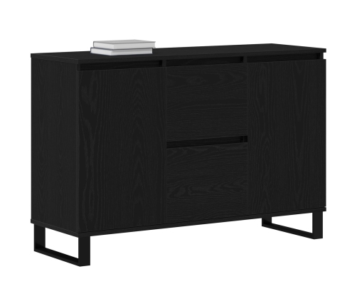Mueble de almacenamiento Negro Roble 104x35x70 cm Madera Ingeniería