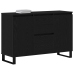 Mueble de almacenamiento Negro Roble 104x35x70 cm Madera Ingeniería