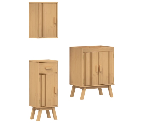 Juego de muebles de baño de pino de 3 piezas