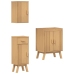 Juego de muebles de baño de pino de 3 piezas
