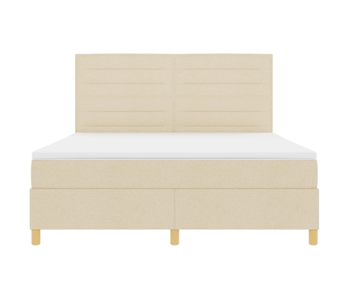Cama Box Spring  con Colchón Crema Super King Tela