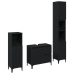 Conjunto de Muebles de Baño  Set de 3 Roble Negro Madera Diseñada