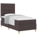 Cama con Somier  con Colchón Marrón Oscuro 100x200 cm Tela