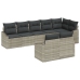 Conjunto de Sofá de Jardín 8 Piezas Gris Ratán