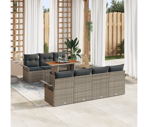 Conjunto de Sofá de Jardín  Set de 8 Gris Ratán