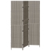 Divisor de habitación  3 paneles plegable gris 147x180 cm ratán polipropileno