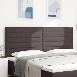 Cabecero LED Diseño Líneas Marrón Oscuro 100 cm Tela