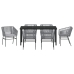 Set de Comedor de Jardín  de 2 Piezas con Cojines Gris Poliratán
