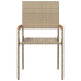Sillas de jardín apilables  con cojines, 2 piezas, Beige, Ratán