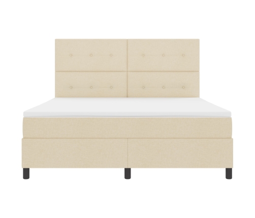 Cama Box Spring con Colchón Crema Super King Tela