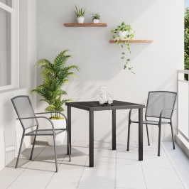 Set de comedor de jardín de 3 piezas  Acero Antracita