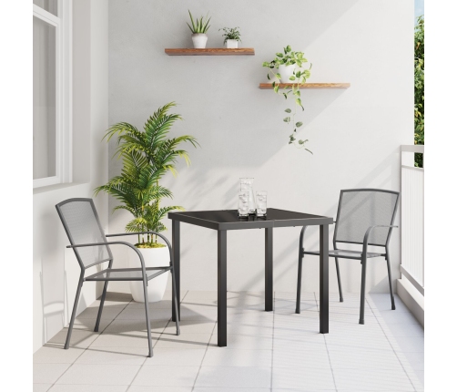 Set de comedor de jardín de 3 piezas  Acero Antracita
