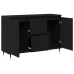 Sideboard  con Puertas y Cajones Negro Roble 101,5x35x70 cm