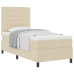 Cama con somier  con colchón crema 90x200 cm tela