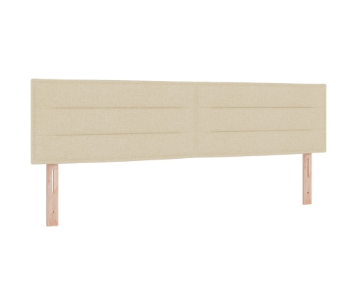 Cama con Box Spring  con Colchón Crema 180x200 cm Tela