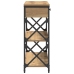 Mesa Consola  de Roble Artesanal 75x28x75 cm Madera Ingenierizada y Acero