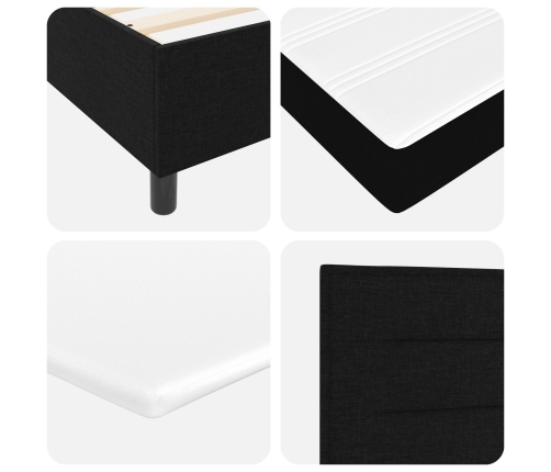 Cama tipo Box Spring con Colchón Negra 120x200 cm Tela