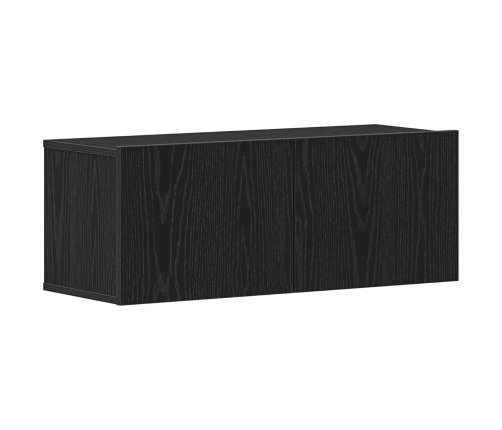 Armarios de Pared para TV  (Juego de 2) - Roble Negro, 80x30x30 cm, Hecho de Madera Elaborada