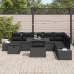 Conjunto de Sofá de Jardín de 9 Piezas con Cojines Negro de Rattan