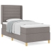 Cama con somier  y colchón Taupe 100x200 cm Tela