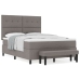 Cama con Box Spring con Colchón y Banco Taupe 140x190 cm Tela