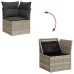 Conjunto de comedor de jardín de 8 piezas con almohadas ratán sintético gris claro
