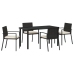 Conjunto de Comedor de Jardín  de 5 Piezas en Negro de Poliratán
