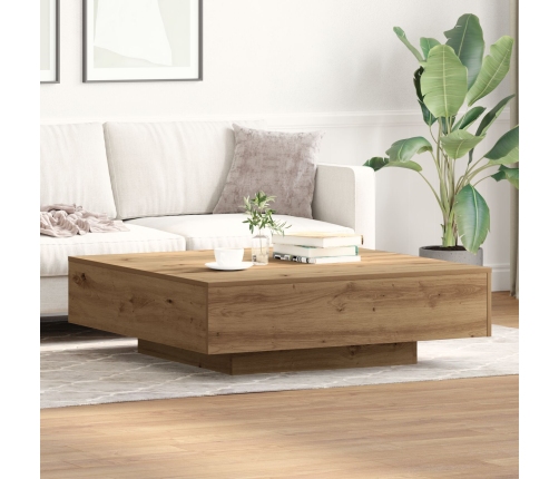 Mesa de café  Artisan de 100x100x31 cm en madera de ingeniero color roble