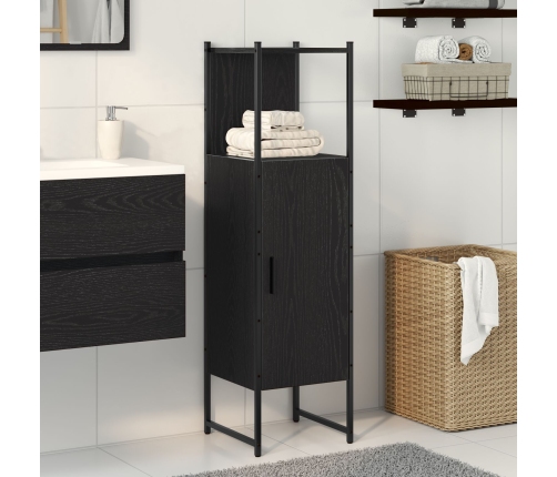 Armario de baño  Negro Roble 33x33x120,5 cm Madera elaborada