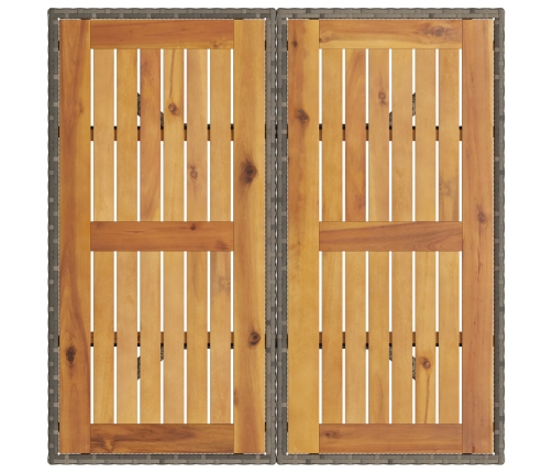 Juego de Comedor de Jardín de 5 Piezas con Cojines Gris Poliratán