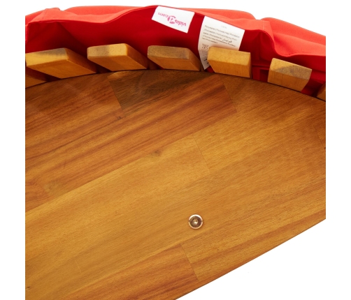 Tumbona Set de 2 Rojo Madera y Tela Estándar Plegable