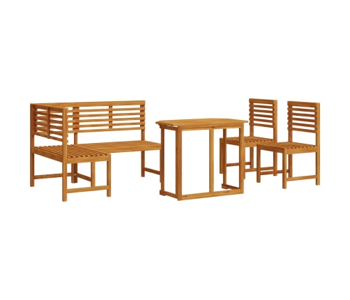 Juego de Comedor de Jardín de 4 Piezas - Madera Sólida de Acacia