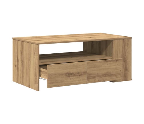 Mesa de Café  - Roble Artesanal - 102x55x43.5 cm - Hecha de Madera Elaborada